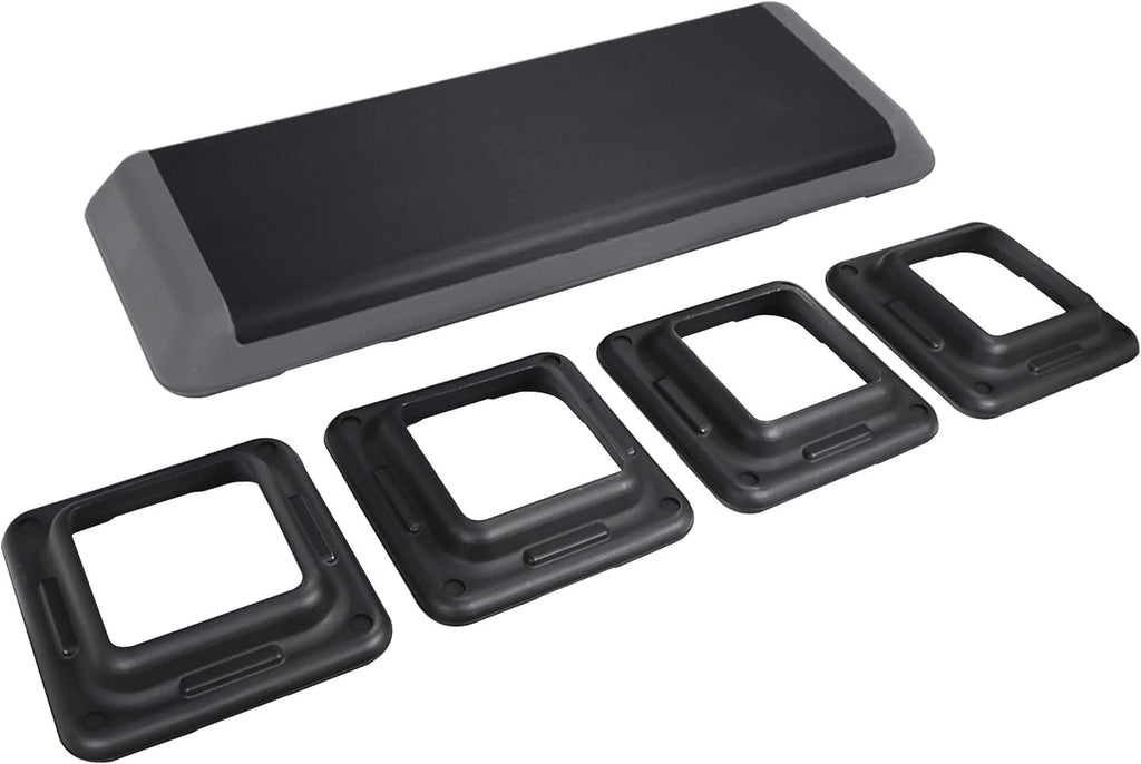 Set of black rectangular and square-shaped objects on a white background