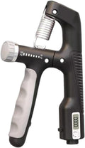 Hand grip strengthener with digital display on a white background