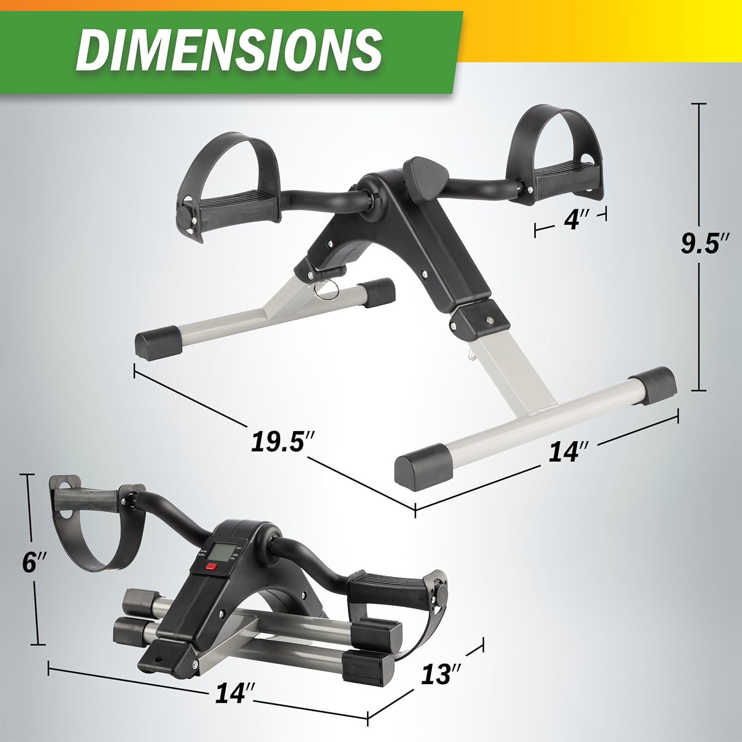 Dimensions of a bike stand with measurements labeled