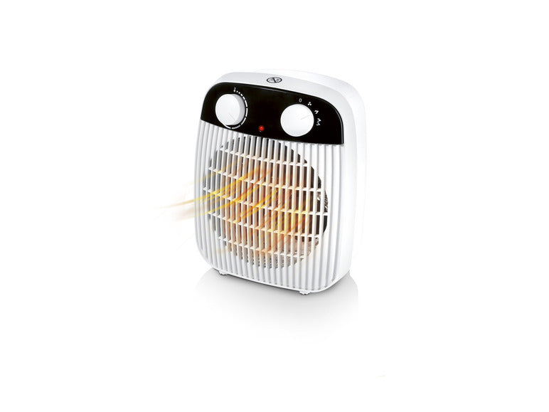 Portable electric heater on a white background